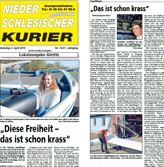 Zeitungsartikel Niederschlesischer Kurier